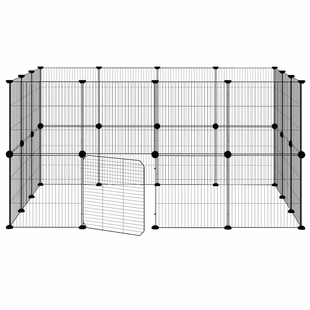 vidaXL Pet Cage | Black | Powder-coated steel | Customisable | Modular | Cage