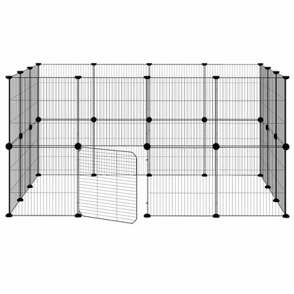 vidaXL Pet Cage | Black | Powder-coated steel | Customisable | Modular | Cage