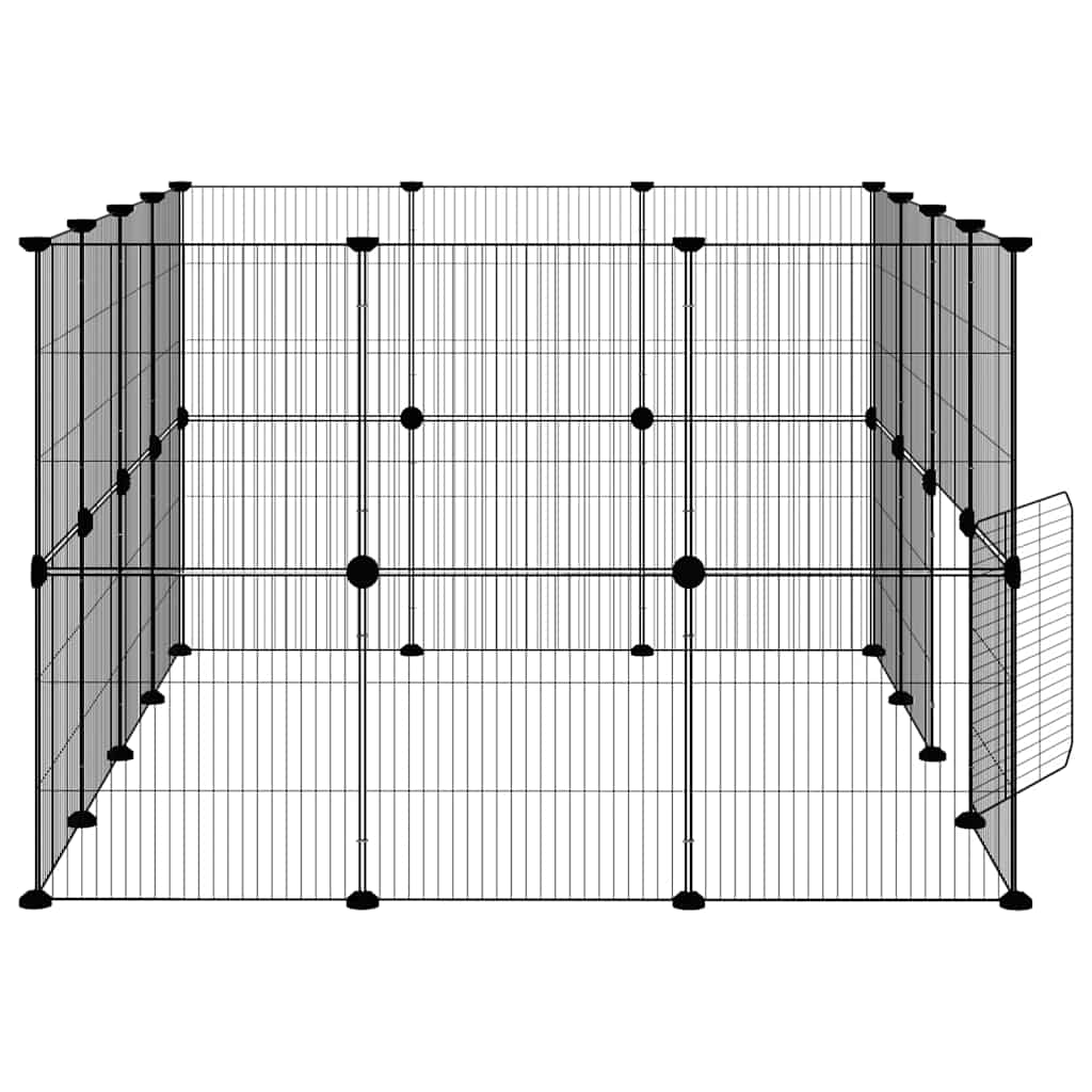 vidaXL Pet Cage | Black | Powder-coated steel | Customisable | Modular | Cage