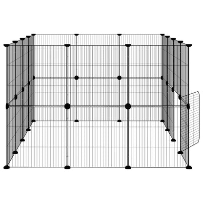 vidaXL Pet Cage | Black | Powder-coated steel | Customisable | Modular | Cage