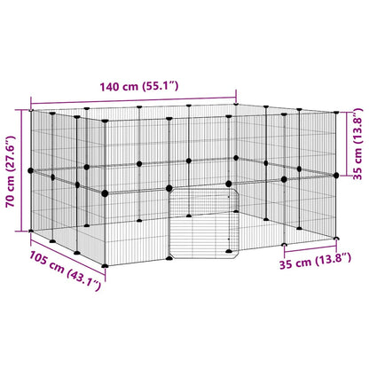 vidaXL Pet Cage | Black | Powder-coated steel | Customisable | Modular | Cage