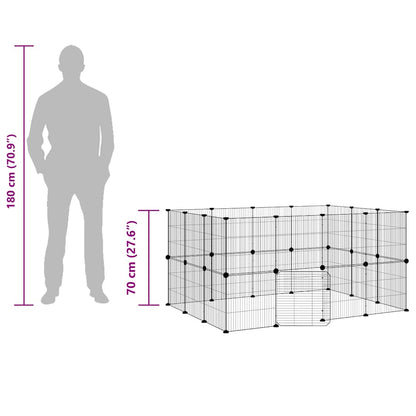 vidaXL Pet Cage | Black | Powder-coated steel | Customisable | Modular | Cage