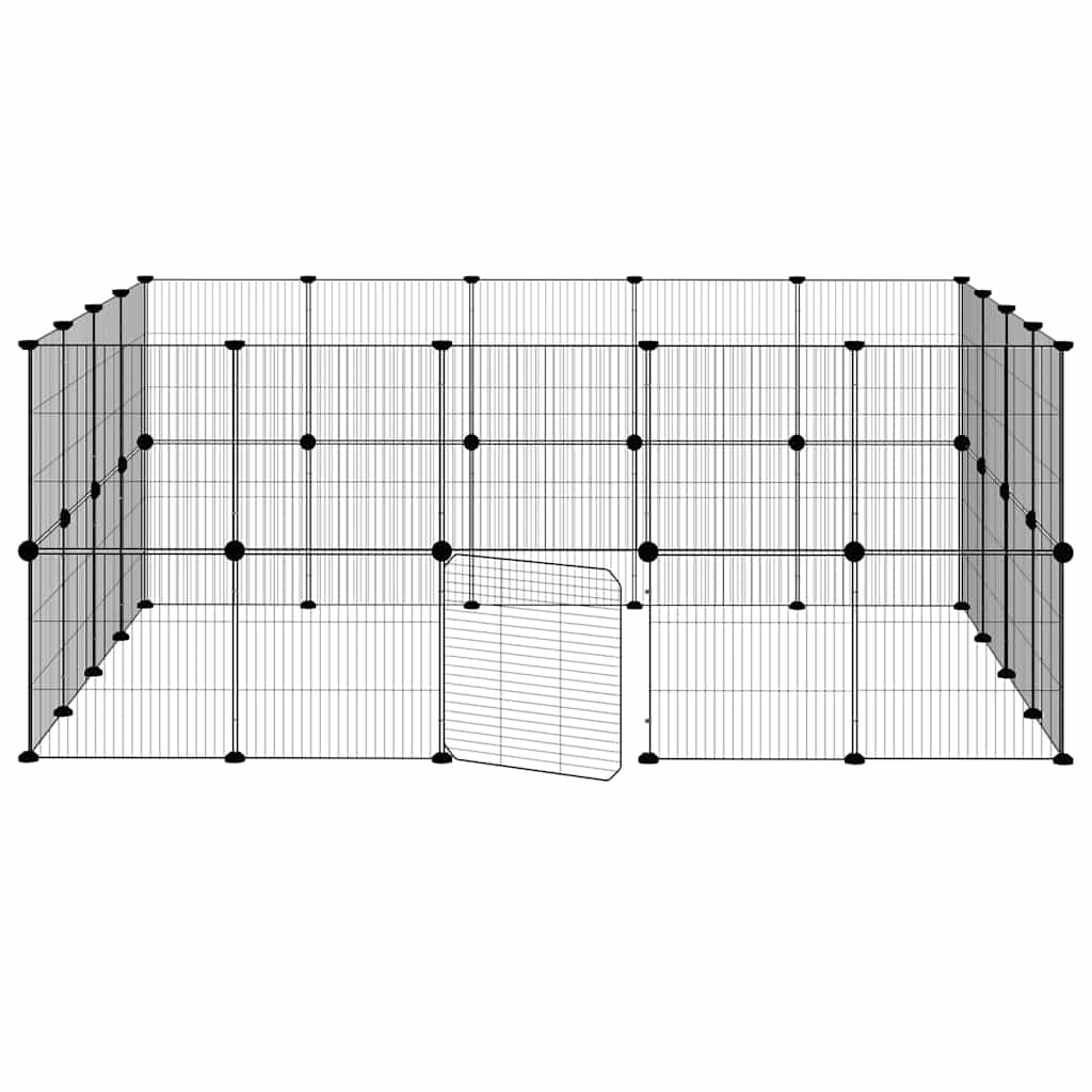 vidaXL Pet Cage | Black | Powder-Coated Steel | 36-Panel | Expandable | Cage