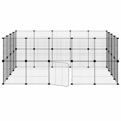 vidaXL Pet Cage | Black | Powder-Coated Steel | 36-Panel | Expandable | Cage