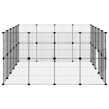 vidaXL Pet Cage | Black | Powder-Coated Steel | 36-Panel | Expandable | Cage