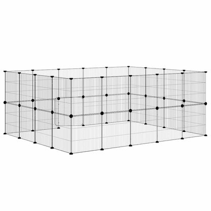 vidaXL Pet Cage | Black | Powder-Coated Steel | 36-Panel | Expandable | Cage