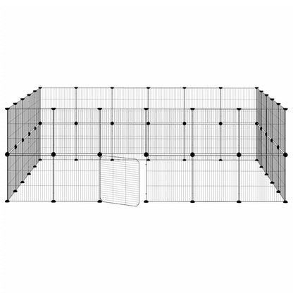 vidaXL Pet Cage | Black | Powder-coated Steel | DIY Assembly Size | Collapsible