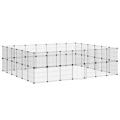 vidaXL Pet Cage | Black | Powder-coated steel | Spacious | Adjustable Armrests