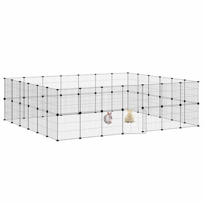 vidaXL Pet Cage | Black | Powder-coated steel | Spacious | Adjustable Armrests