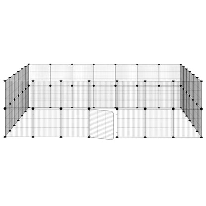 vidaXL Pet Cage | Black | Powder-coated steel | Spacious | Adjustable Armrests