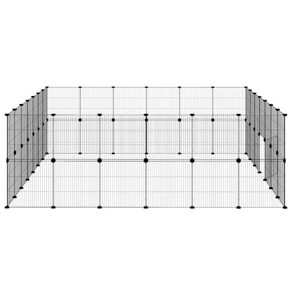 vidaXL Pet Cage | Black | Powder-coated steel | Spacious | Adjustable Armrests
