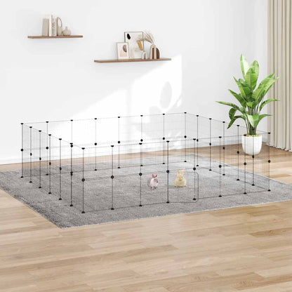 vidaXL Pet Cage | Black | Powder-coated steel | Spacious | Adjustable Armrests