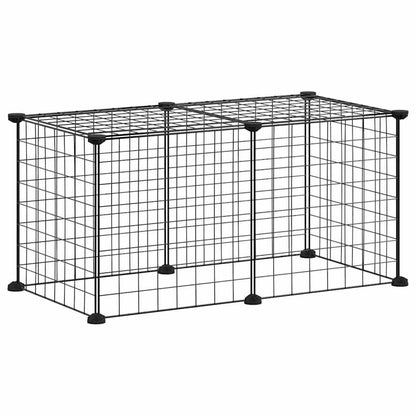 vidaXL 8-Panel Pet Cage Black 35x35 cm Steel