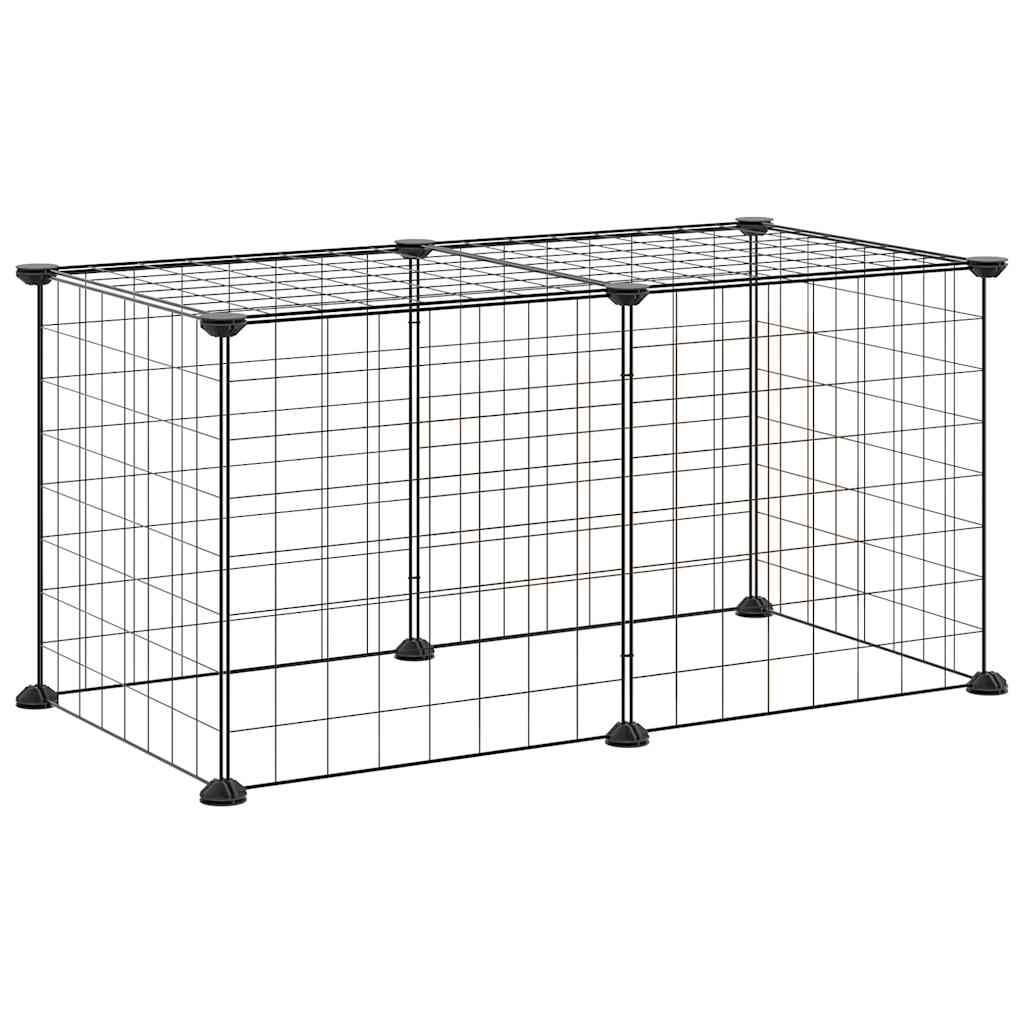vidaXL 8-Panel Pet Cage Black 70x35x35 cm Steel