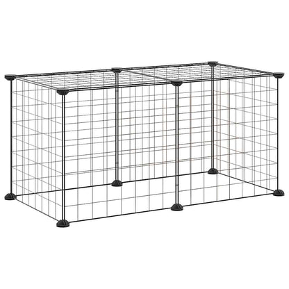 vidaXL 8-Panel Pet Cage Black 70x35x35 cm Steel