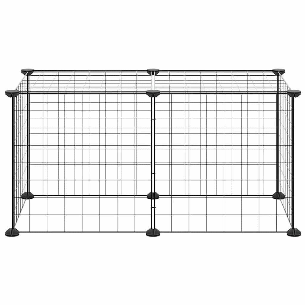 vidaXL 8-Panel Pet Cage Black 70x35x35 cm Steel