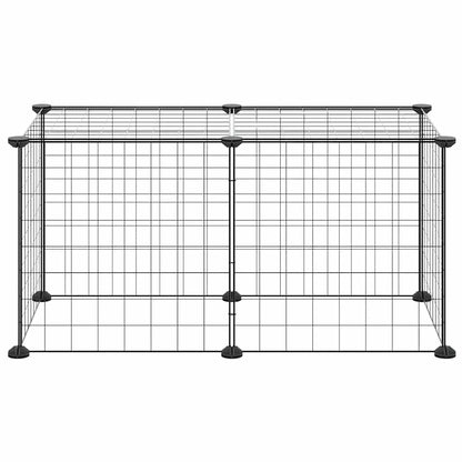 vidaXL 8-Panel Pet Cage Black 70x35x35 cm Steel