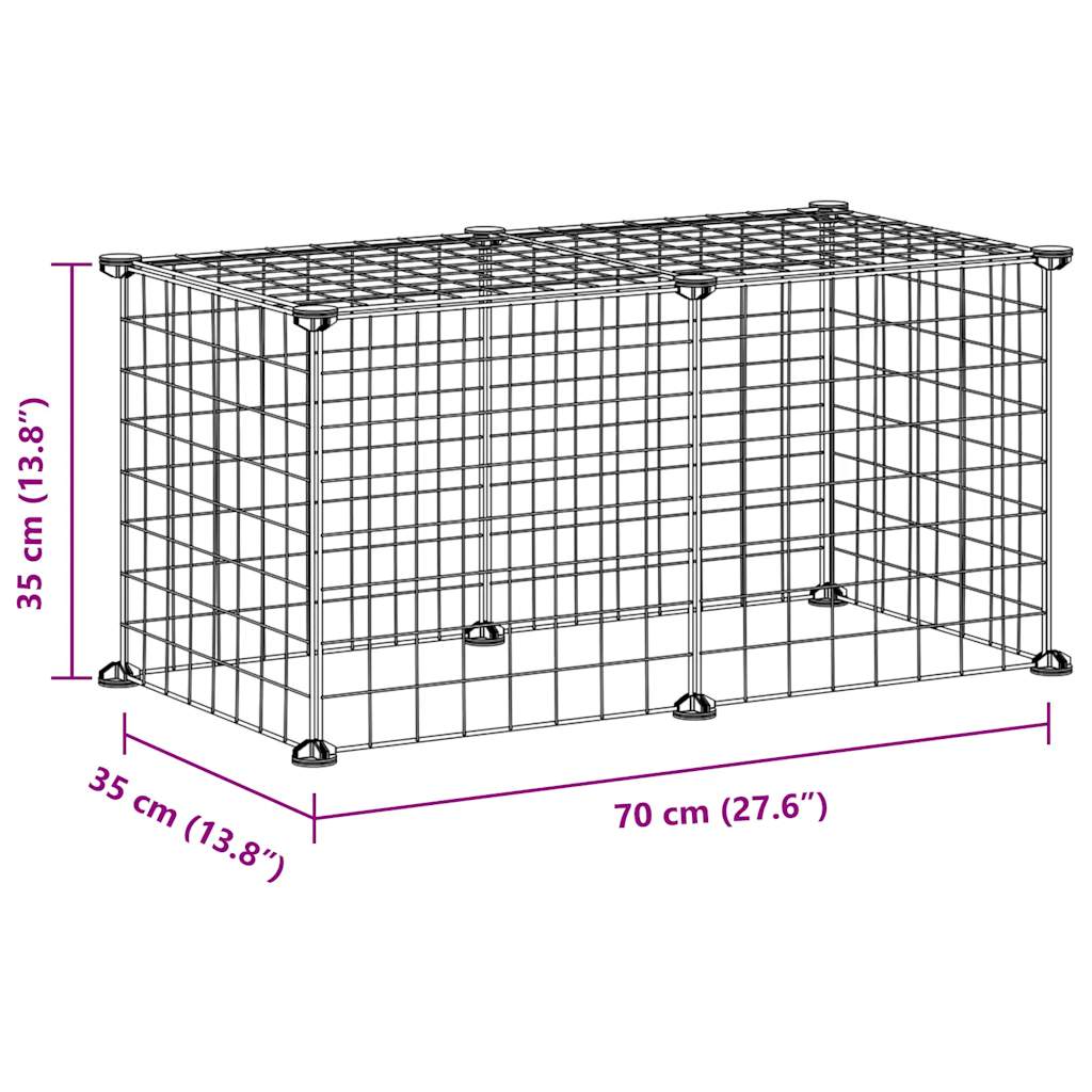 vidaXL 8-Panel Pet Cage Black 35x35 cm Steel