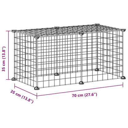 vidaXL 8-Panel Pet Cage Black 35x35 cm Steel
