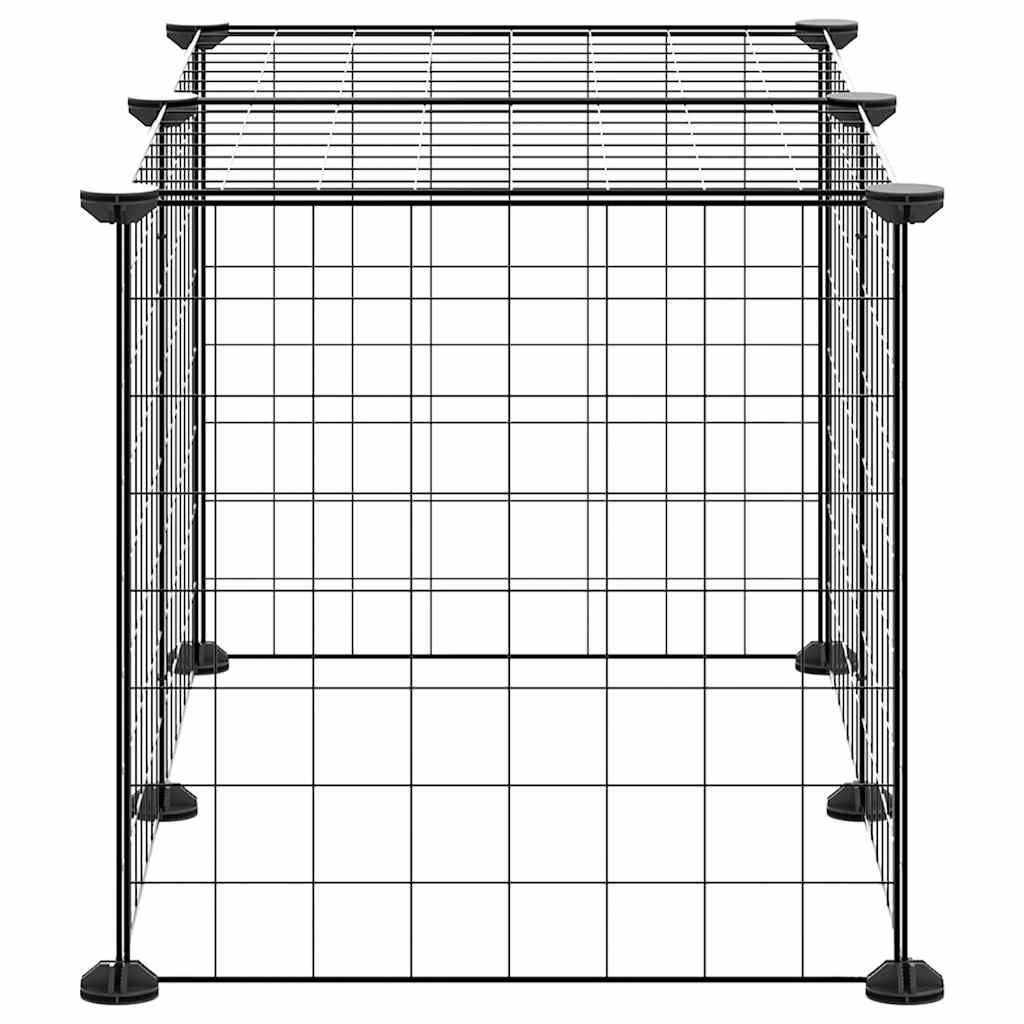 vidaXL 8-Panel Pet Cage Black 70x35x35 cm Steel