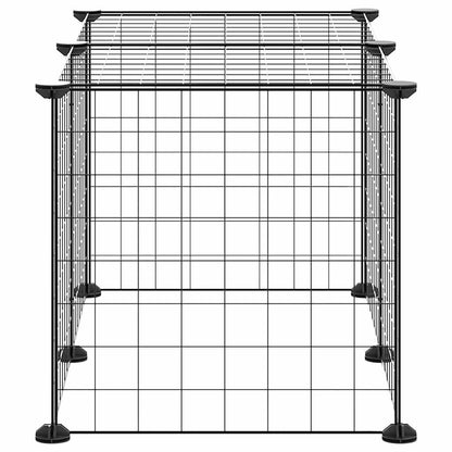vidaXL 8-Panel Pet Cage Black 70x35x35 cm Steel