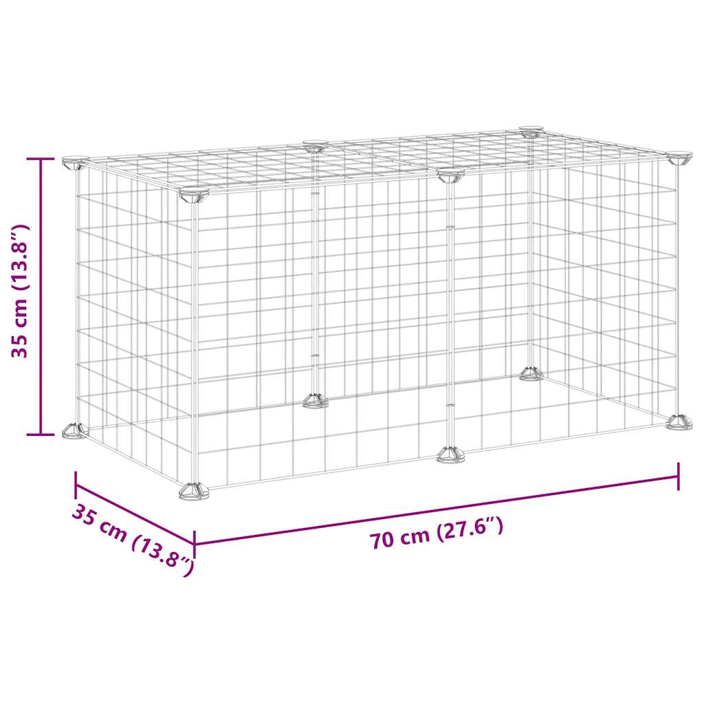 vidaXL 8-Panel Pet Cage Black 35x35 cm Steel