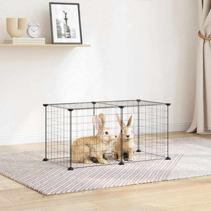 vidaXL 8-Panel Pet Cage Black 70x35x35 cm Steel