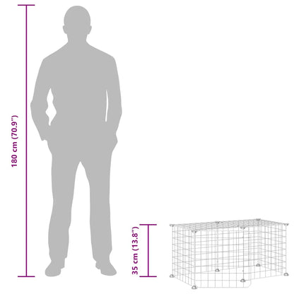 vidaXL 8-Panel Pet Cage with Door Black 35x35 cm Steel
