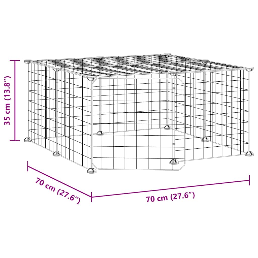 vidaXL Pet Cage | Black | Powder-coated steel | Adjustable | Expandable