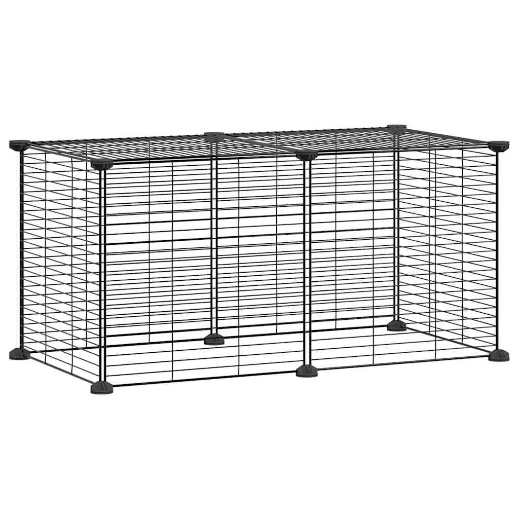 vidaXL 8-Panel Pet Cage Black 35x35 cm Steel