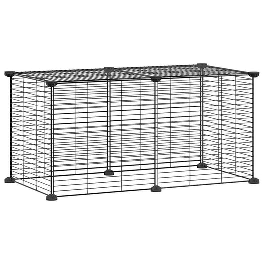 vidaXL 8-Panel Pet Cage Black 35x35 cm Steel