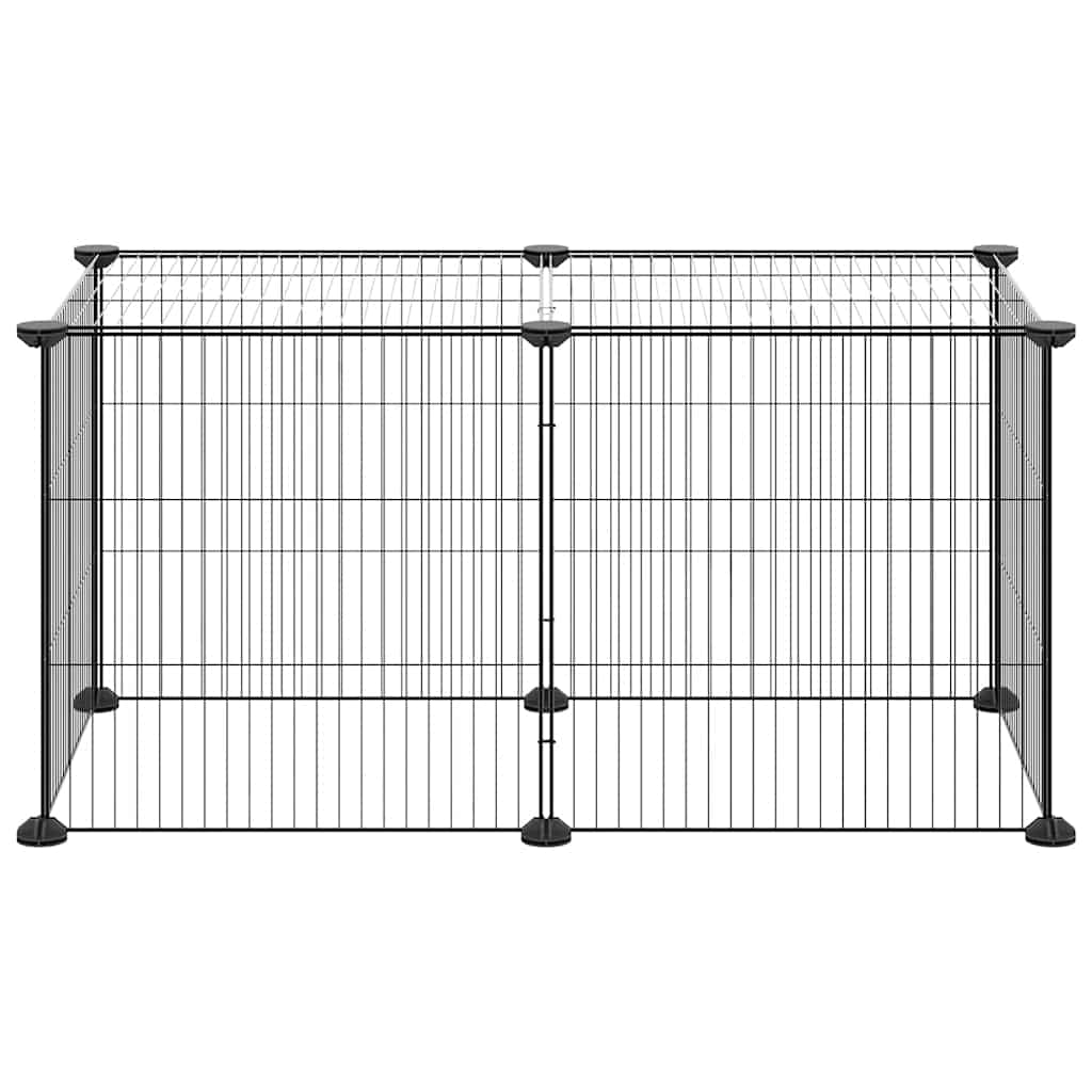 vidaXL 8-Panel Pet Cage Black 35x35 cm Steel