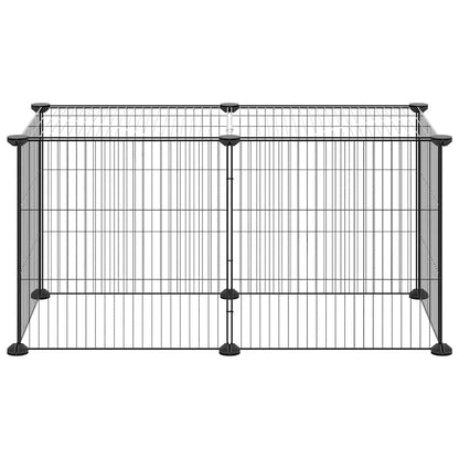 vidaXL 8-Panel Pet Cage Black 35x35 cm Steel