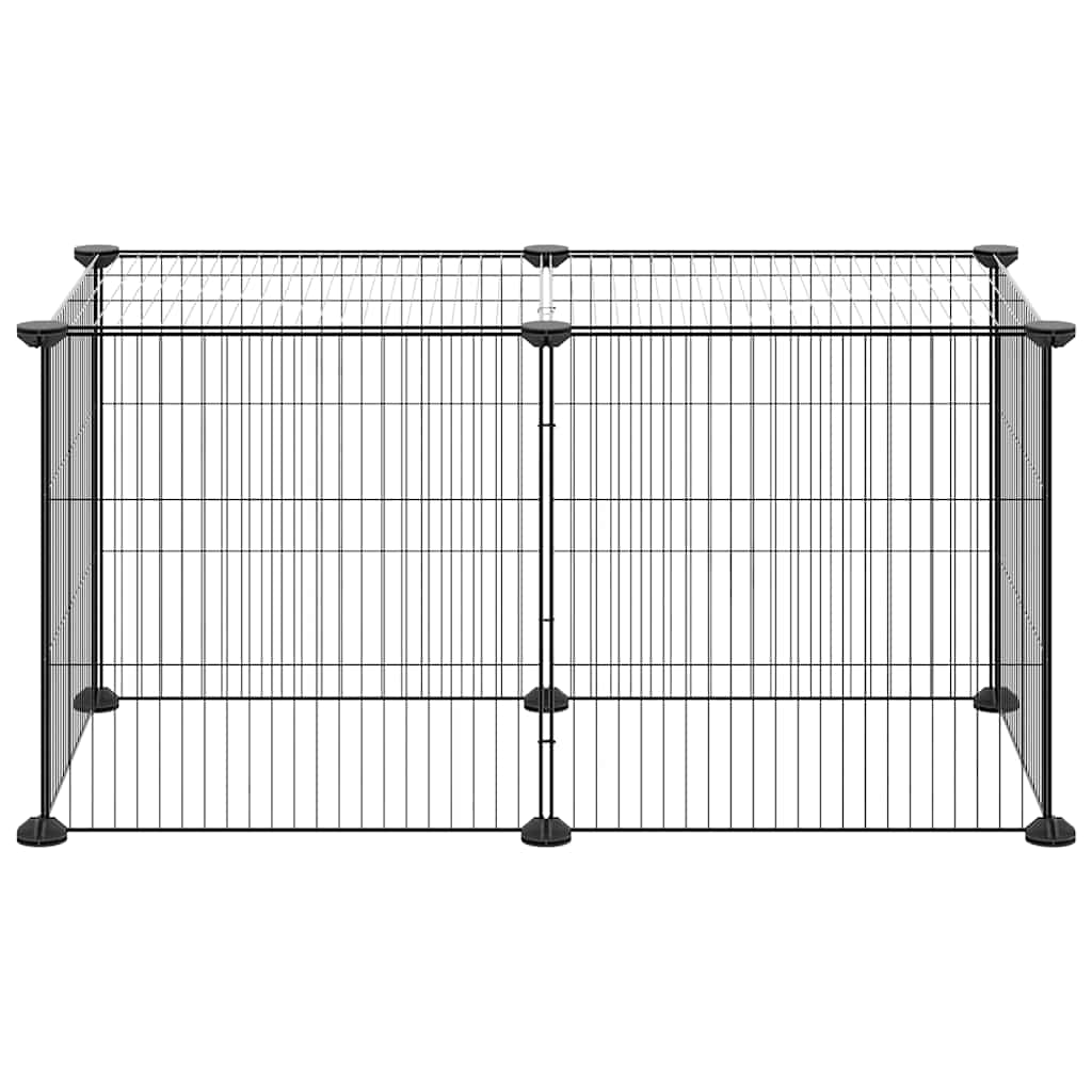 vidaXL Pet Cage | Black | Powder-Coated Steel | Spacious | Expandable | Pet Cage