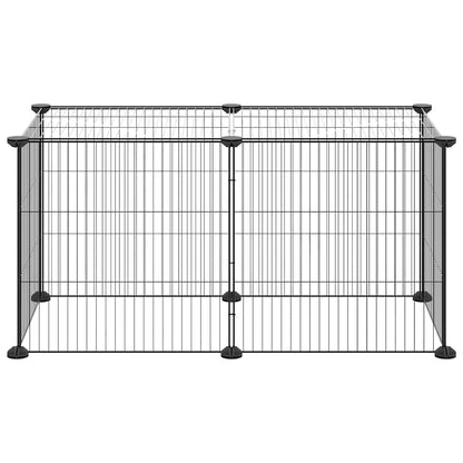 vidaXL Pet Cage | Black | Powder-Coated Steel | Spacious | Expandable | Pet Cage
