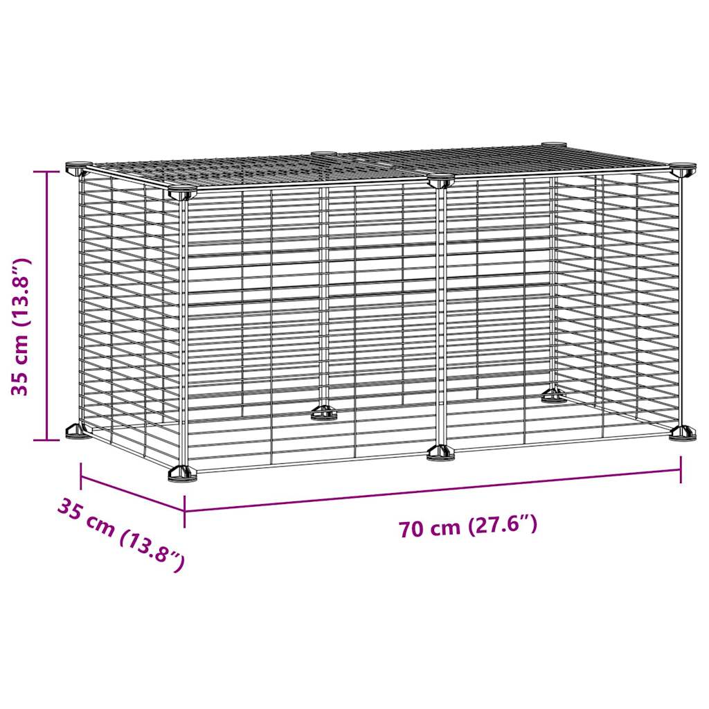 vidaXL 8-Panel Pet Cage Black 35x35 cm Steel
