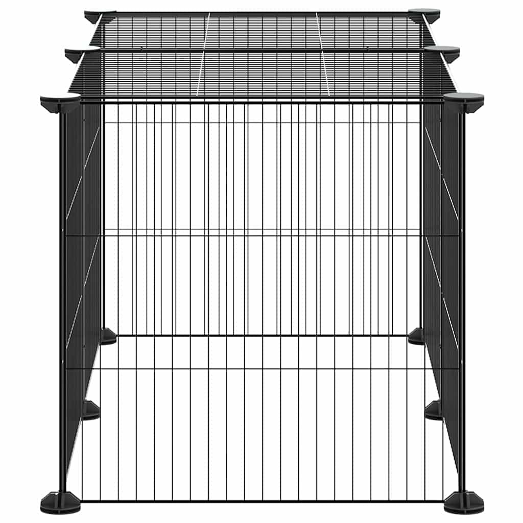vidaXL Pet Cage | Black | Powder-Coated Steel | Spacious | Expandable | Pet Cage