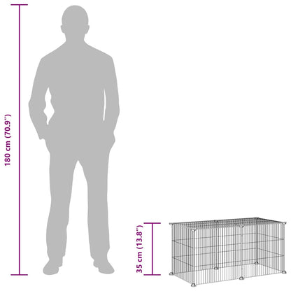 vidaXL Pet Cage | Black | Powder-Coated Steel | Spacious | Expandable | Pet Cage