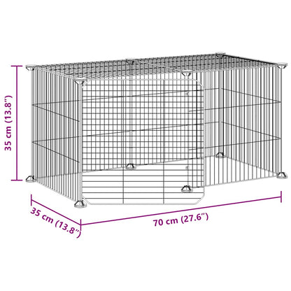 vidaXL 8-Panel Pet Cage with Door Black 35x35 cm Steel
