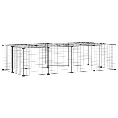 vidaXL Pet Cage | Black | Powder-coated steel | 35 x 35 cm panels |  Modular