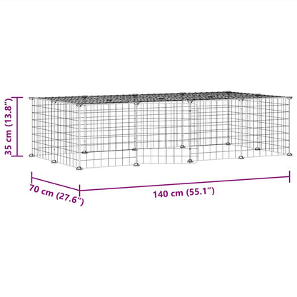 vidaXL Pet Cage | Black | Powder-coated steel | 35 x 35 cm panels |  Modular