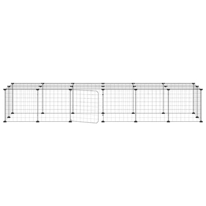 vidaXL Pet Cage | Black | Powder-coated steel | Large | Collapsible | Pet Cage