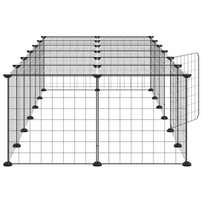 vidaXL Pet Cage | Black | Powder-coated steel | Large | Collapsible | Pet Cage