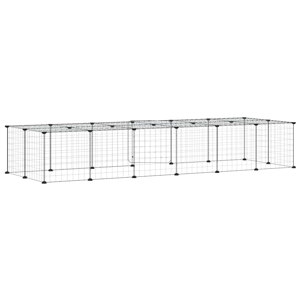 vidaXL Pet Cage | Black | Powder-coated steel | Large | Collapsible | Pet Cage