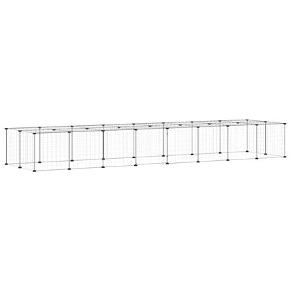 vidaXL 36-Panel Pet Cage with Door Black 280x70x35 cm Steel