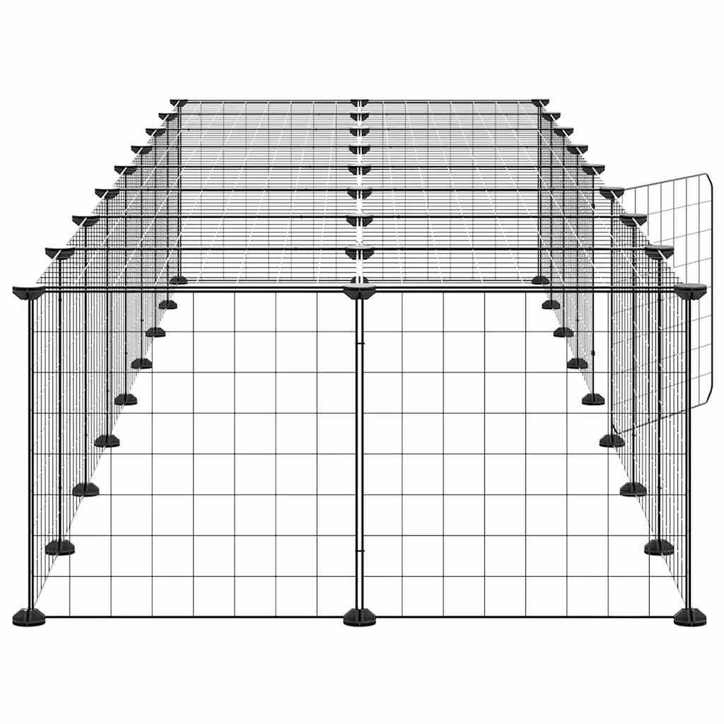 vidaXL Pet Cage | Black | Powder-coated steel | 36-panel | Foldable | Pet Cage