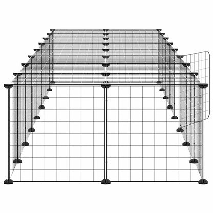 vidaXL Pet Cage | Black | Powder-coated steel | 36-panel | Foldable | Pet Cage