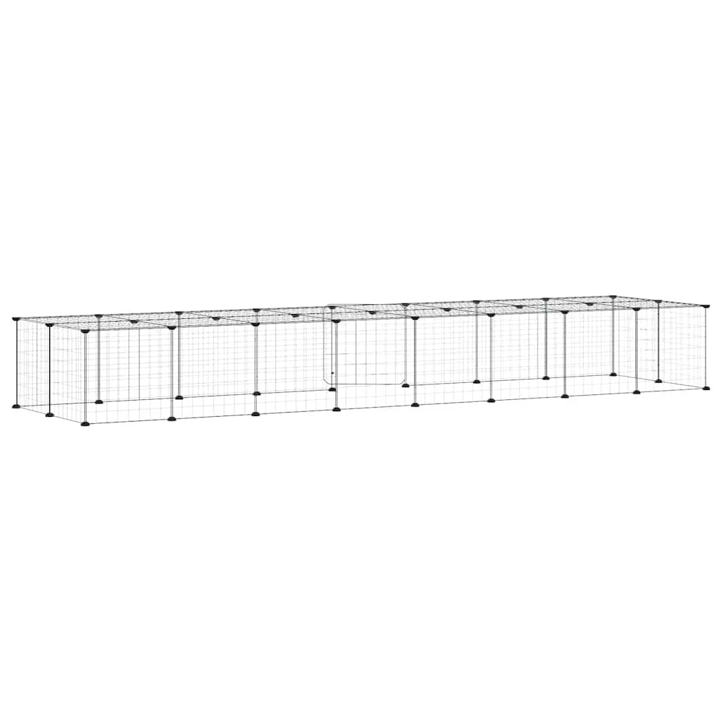 vidaXL Pet Cage | Black | Powder-coated steel | 36-panel | Foldable | Pet Cage