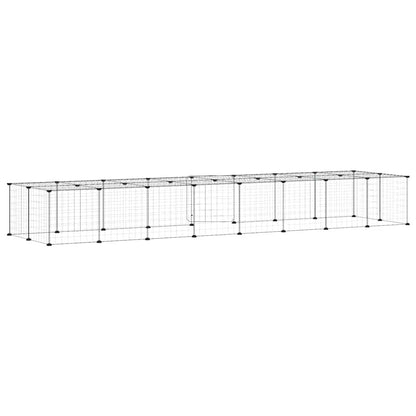 vidaXL Pet Cage | Black | Powder-coated steel | 36-panel | Foldable | Pet Cage