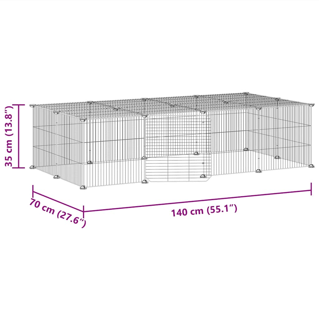 vidaXL Pet Cage | Black | Powder-coated steel | Good for Small to Medium Pets